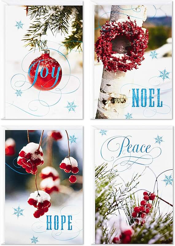Boxed Christmas Cards with 4 Designs and Envelopes