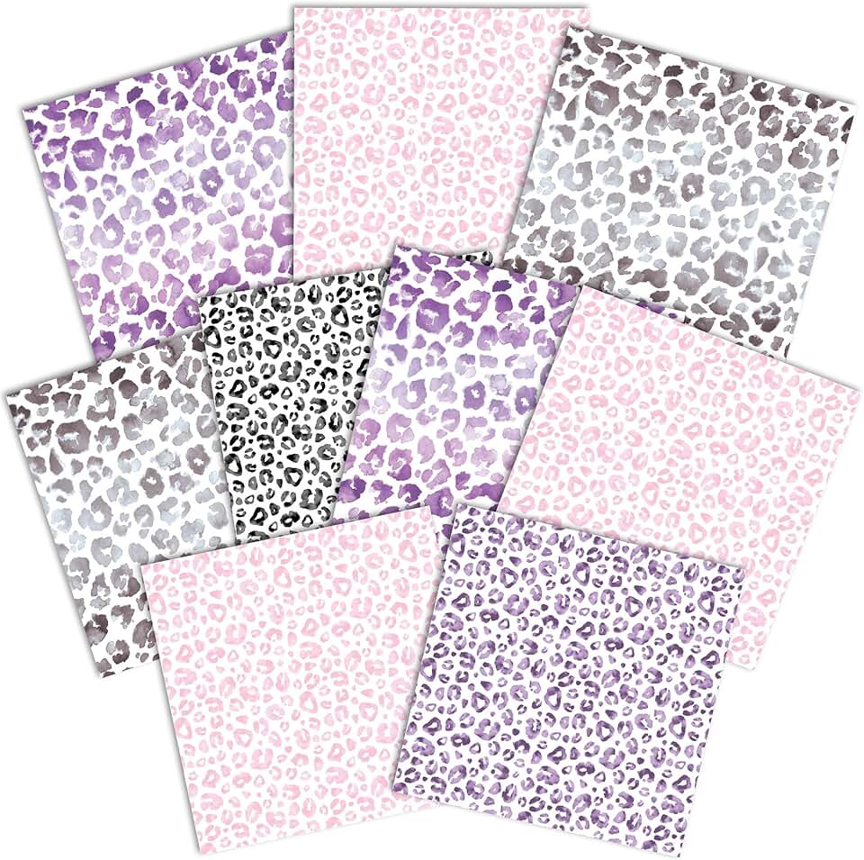 12x12 inch 9-sheet decorative paper pack with cheetah and leopard patterns