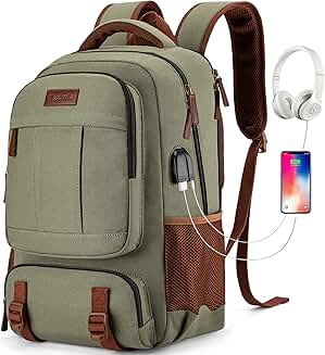 Canvas Laptop Backpack for Men and Women
