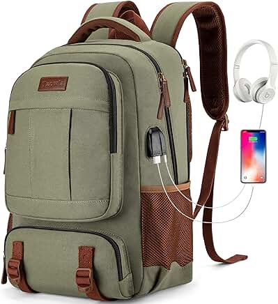Canvas Laptop Backpack for Men and Women