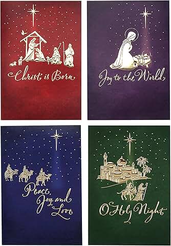 Boxed Christmas Cards with 4 Designs and Envelopes