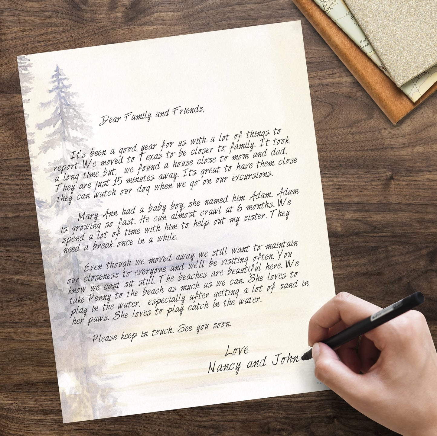 Morning Mist Letterhead and Envelope Set, 75 Pieces