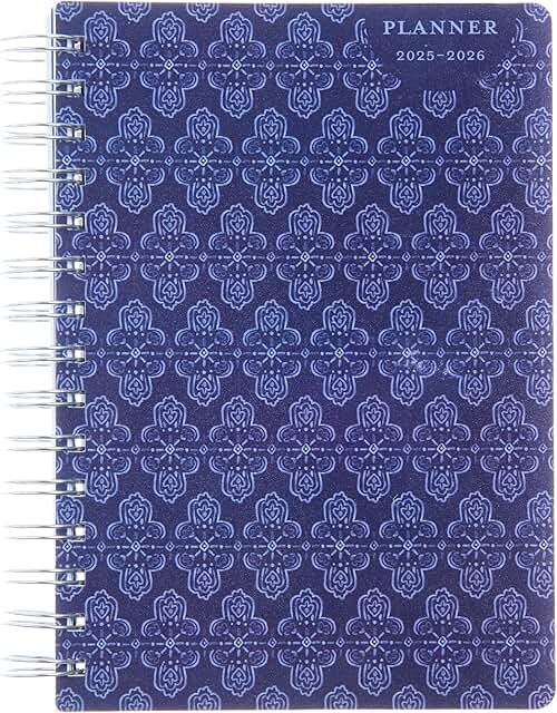 2025 Monthly Weekly Planner, Navy Cover, 5.25" x 8"