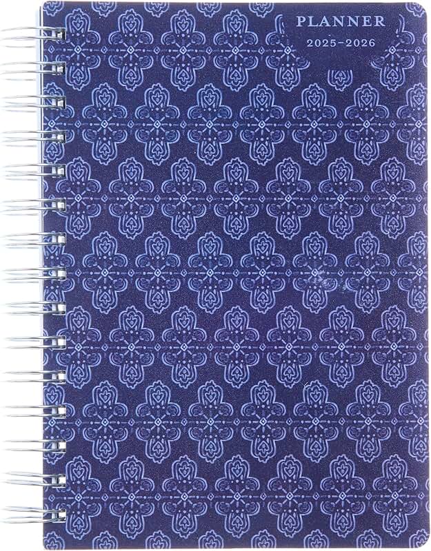 2025 Monthly Weekly Planner, Navy Cover, 5.25" x 8"