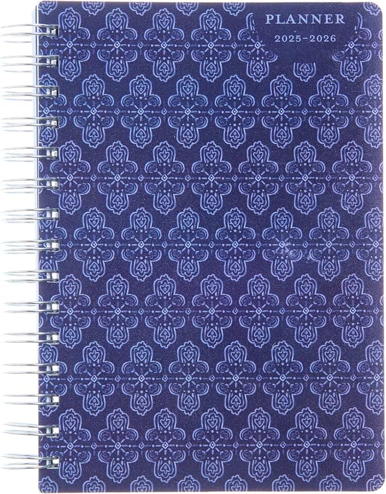 2025 Monthly Weekly Planner, Navy Cover, 5.25" x 8"