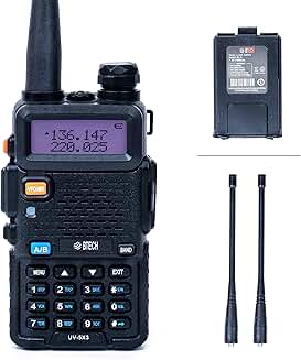 Tri-Band Handheld Radio with USB-C Charging and Accessories