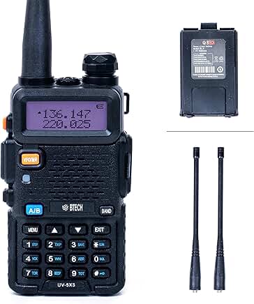 Tri-Band Handheld Radio with USB-C Charging and Accessories