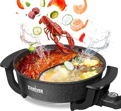 6L Electric Hot Pot with Divider for Family Dinners