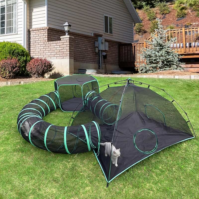 Outdoor Cat Tents and Playpen with Tunnels
