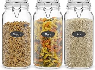 Set of 3 78oz Glass Food Storage Jars with Lids