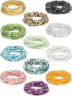 12-Piece Handmade African Waist Beads Set for Women