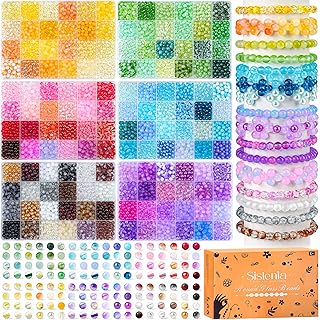7200pcs 6mm Glass Beads for Jewelry Making, 144 Colors