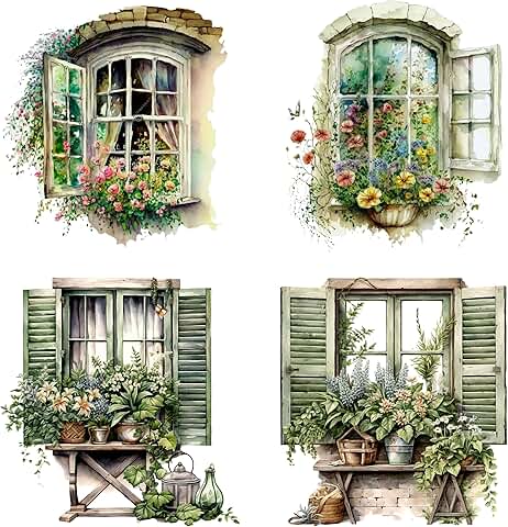 80-Piece Four Seasons Window Sticker Set for Journals