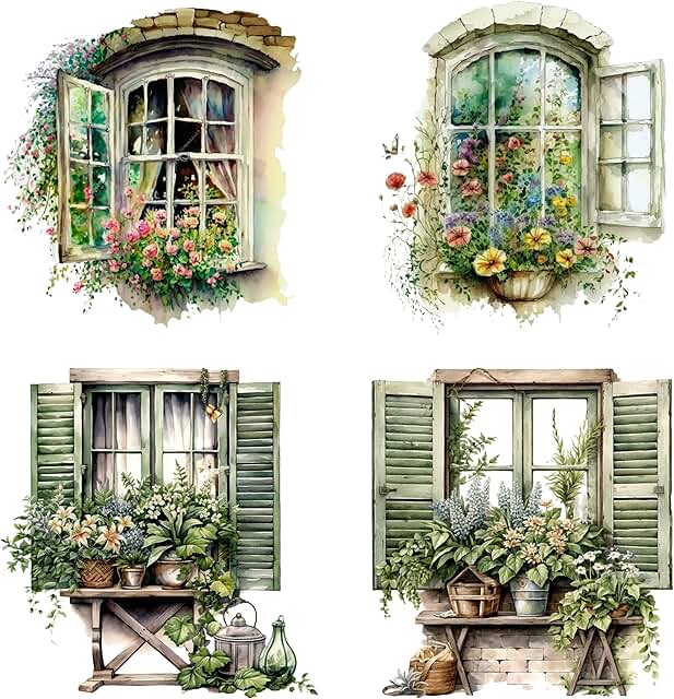 80-Piece Four Seasons Window Sticker Set for Journals