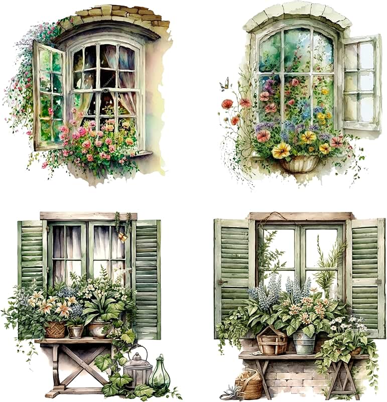 80-Piece Four Seasons Window Sticker Set for Journals