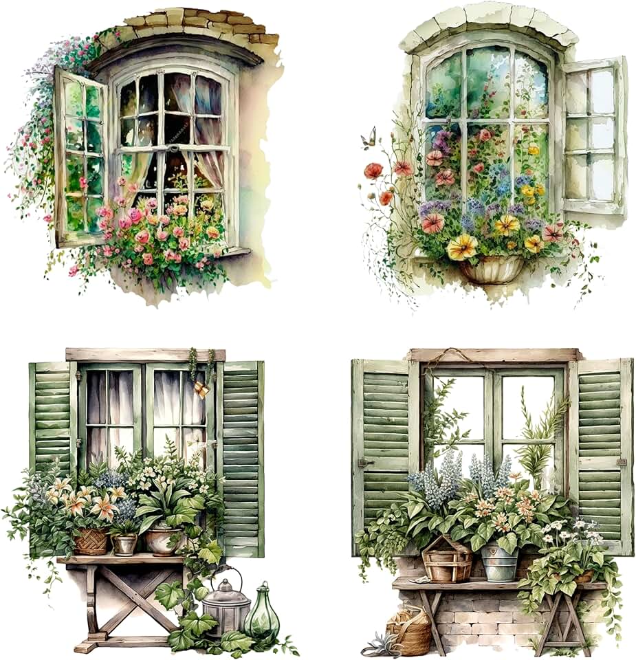 80-Piece Four Seasons Window Sticker Set for Journals