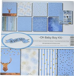 Oh Baby Boy Scrapbook Collection Kit, Multicolor, 12x12 inches
