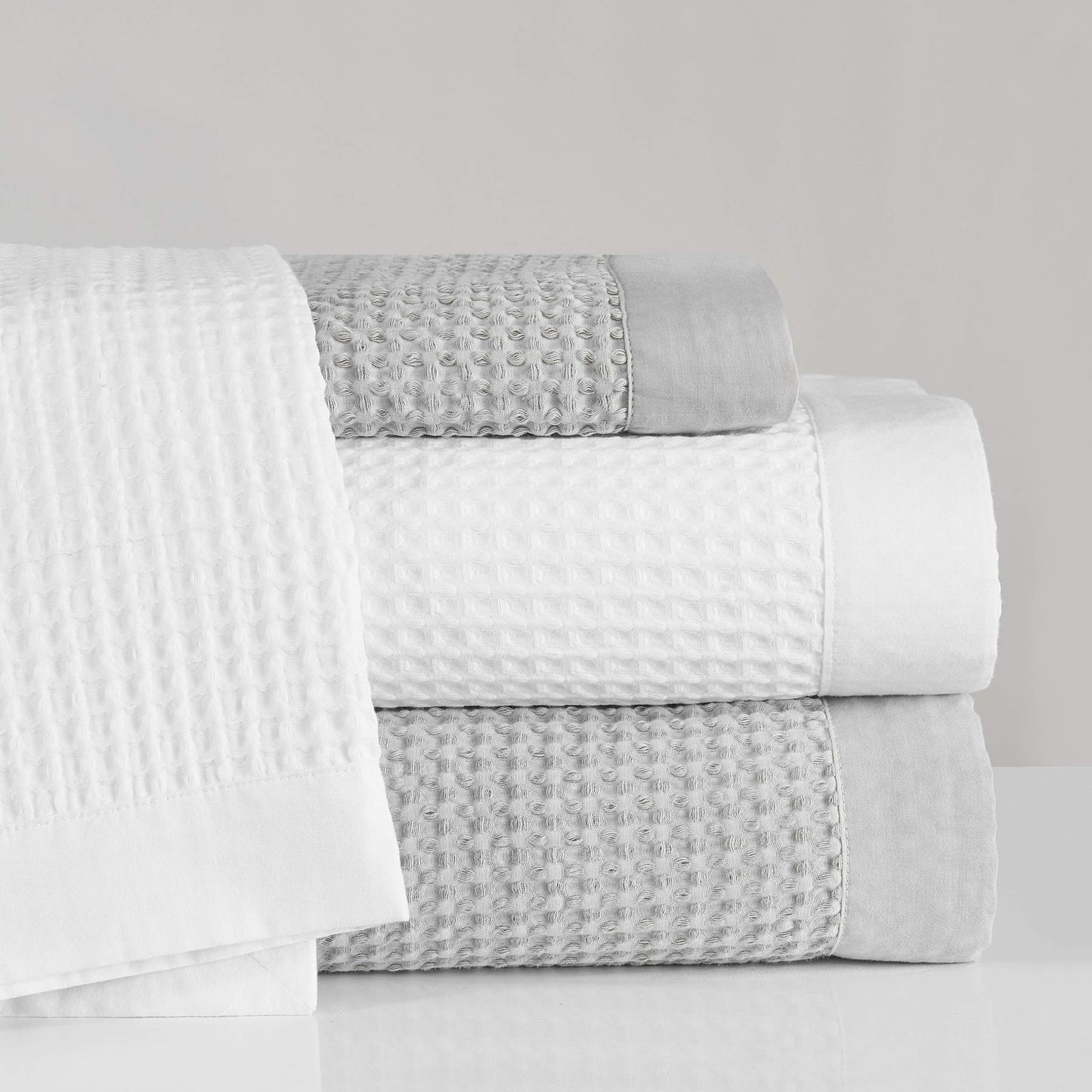 Waffle Weave Cotton Coverlet, Super King Size, Slate Solid Color, Clic Traditional Bedding, Soft Lightweight Breathable Blanket