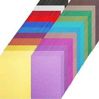 160 Sheets Glitter Cardstock in 20 Colors, 8.5 x 11 Inch