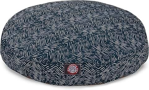 Navy Blue Small Round Indoor Outdoor Dog Bed