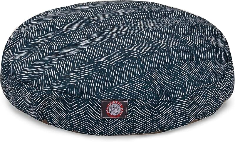 Navy Blue Small Round Indoor Outdoor Dog Bed