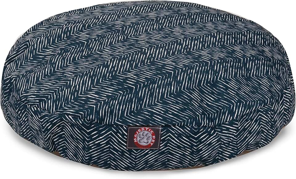 Navy Blue Small Round Indoor Outdoor Dog Bed