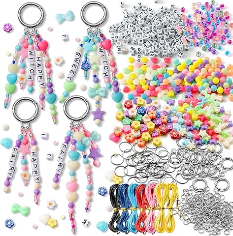 DIY Keychain Making Kit with Beads and Charms