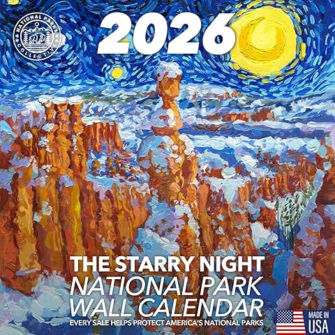 Starry Night National Parks Wall Calendar 2026