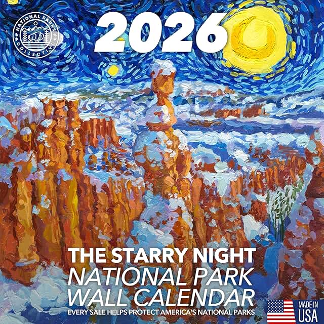 Starry Night National Parks Wall Calendar 2026
