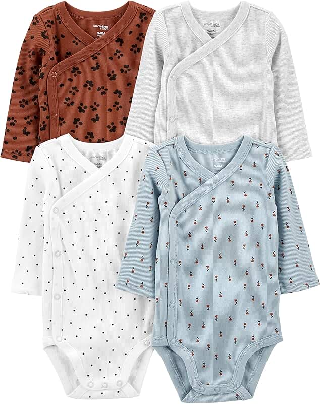 Unisex Baby 4-Pack Side Snap Bodysuits