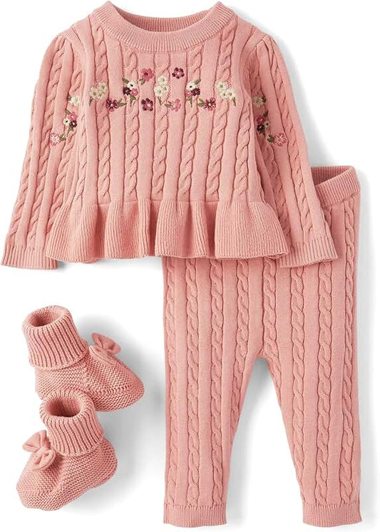Baby Girl Long Sleeve Sweater and Pants Set