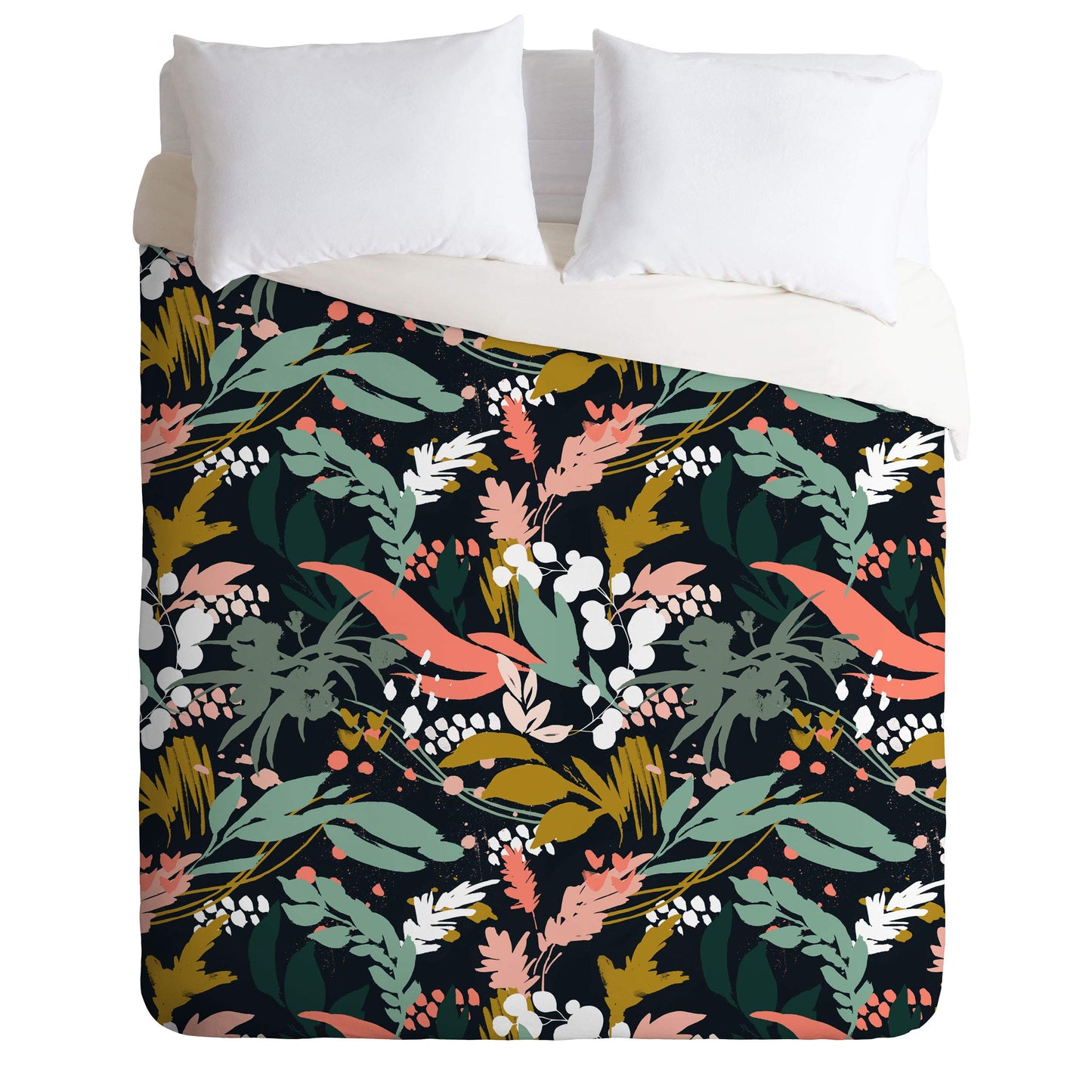 Marta Barragan Camarasa Brushstrokes of Nature II Duvet Set with Two Pillow Shams, Full/Queen, Multi
