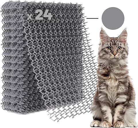 24 Pack Cat Spike Mats for Indoor and Outdoor Use
