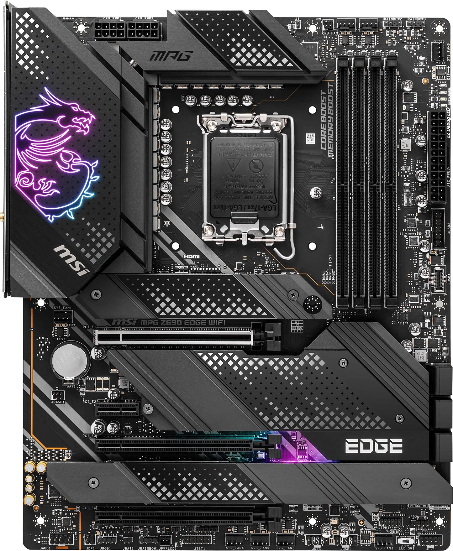 MPG Z690 Edge WiFi Gaming Motherboard (ATX, 12th Gen Intel Core, LGA 1700 Socket, DDR5, PCIe 5, 2.5G LAN, M.2 Slots, Wi-Fi 6E)