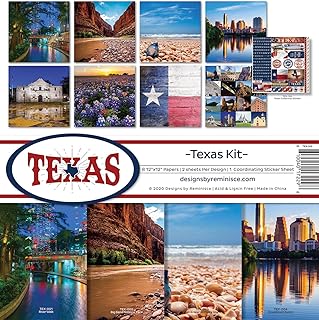 Texas Scrapbook Collection Kit, Multi Color, 12x12 inches