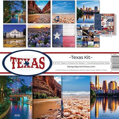 Texas Scrapbook Collection Kit, Multi Color, 12x12 inches