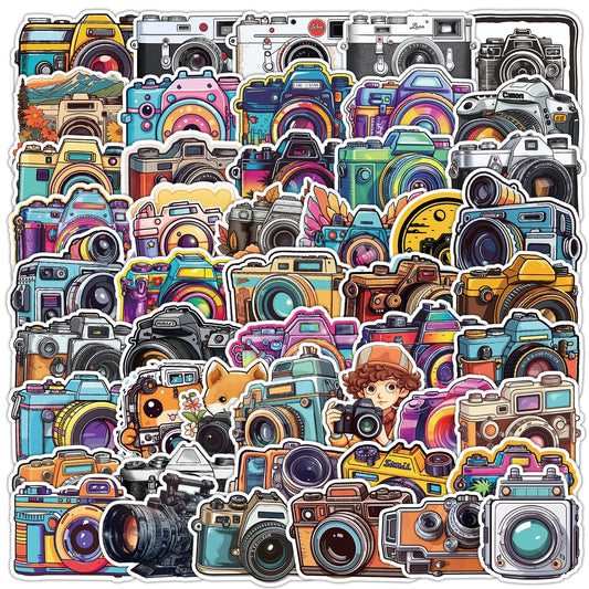 50 Vintage Camera Stickers for Water Bottles and More