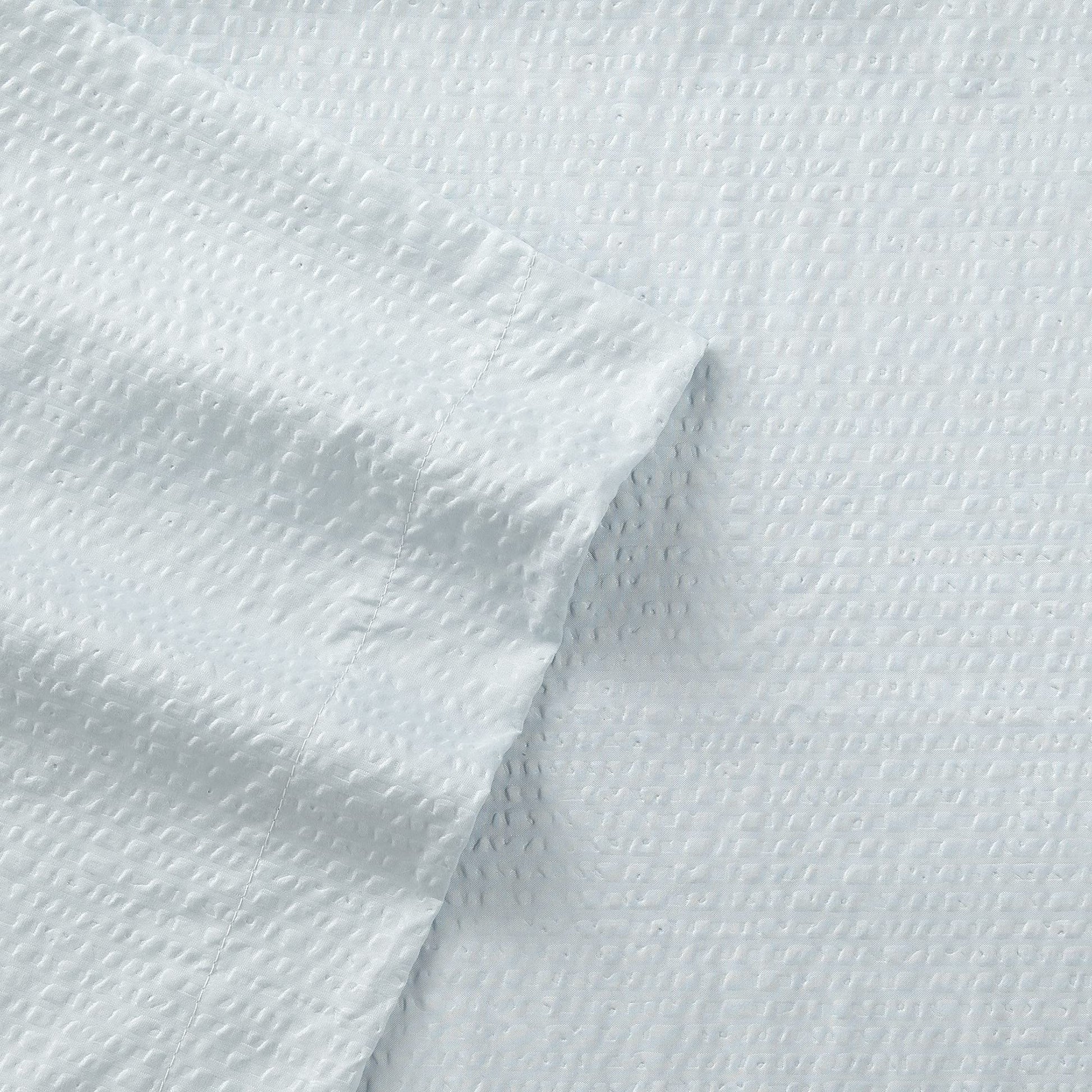 Seersucker Sheet Set with Extra Pillowcases, Full 6-Piece, Cool Breathable Bedding, Fitted and Flat Sheet, Machine Wash/Dry, Sky Blue
