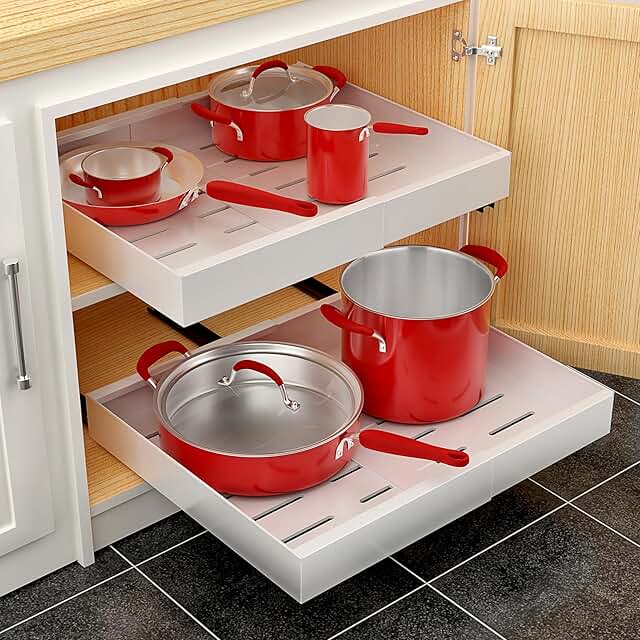 Pull-Out Sliding Storage Rack for Kitchen and Bathroom