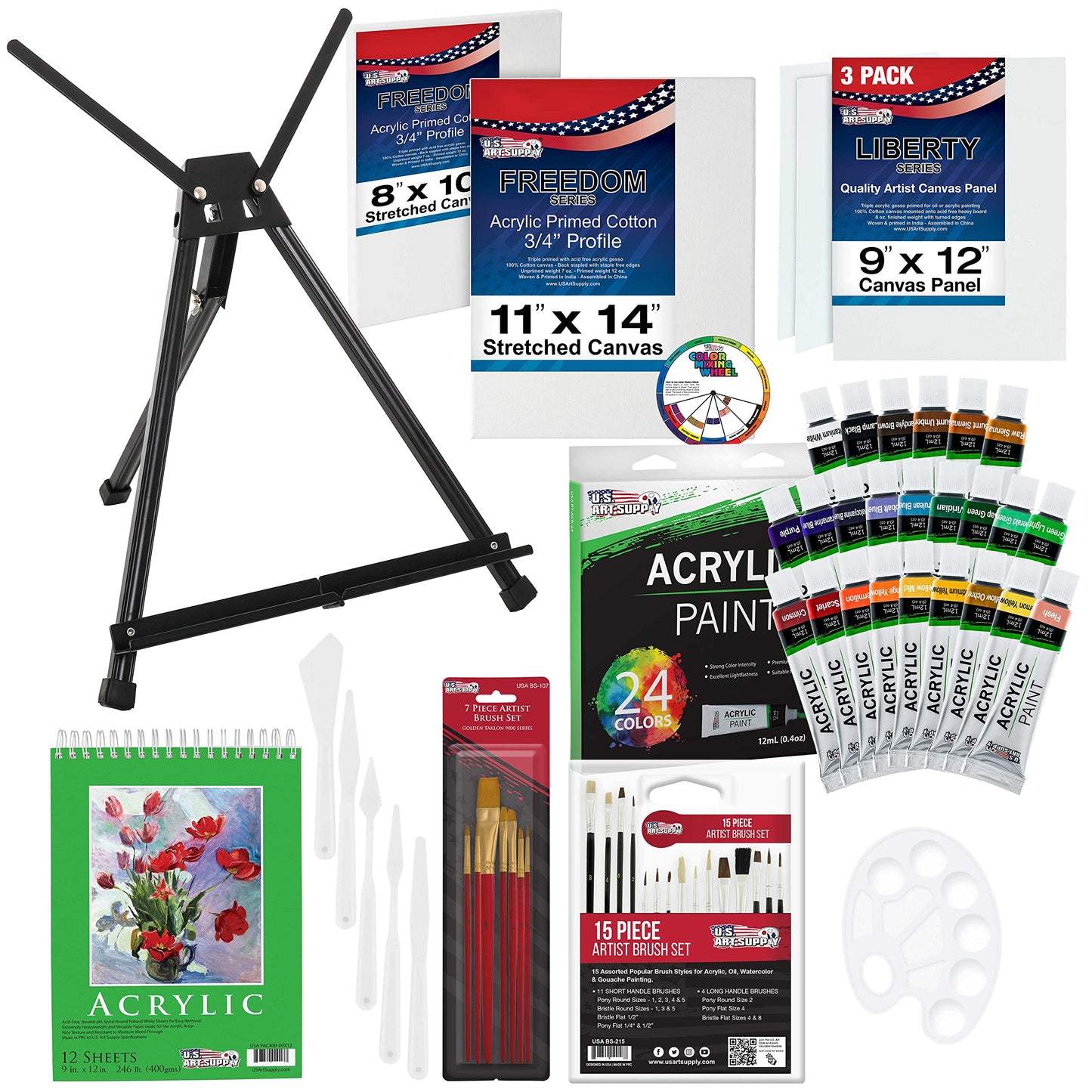 U.S. 60-Piece Artist Acrylic Painting Set