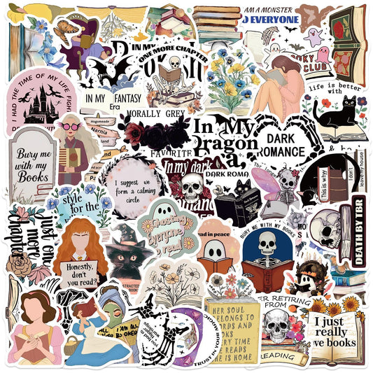 50 Dark Fantasy Romance Book Stickers for Readers