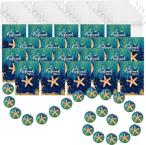20 Starfish Appreciation Cards and Magnets Set