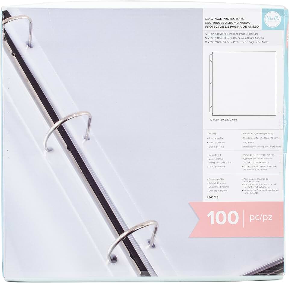 12x12 Page Protector Sleeve Set for Scrapbooking