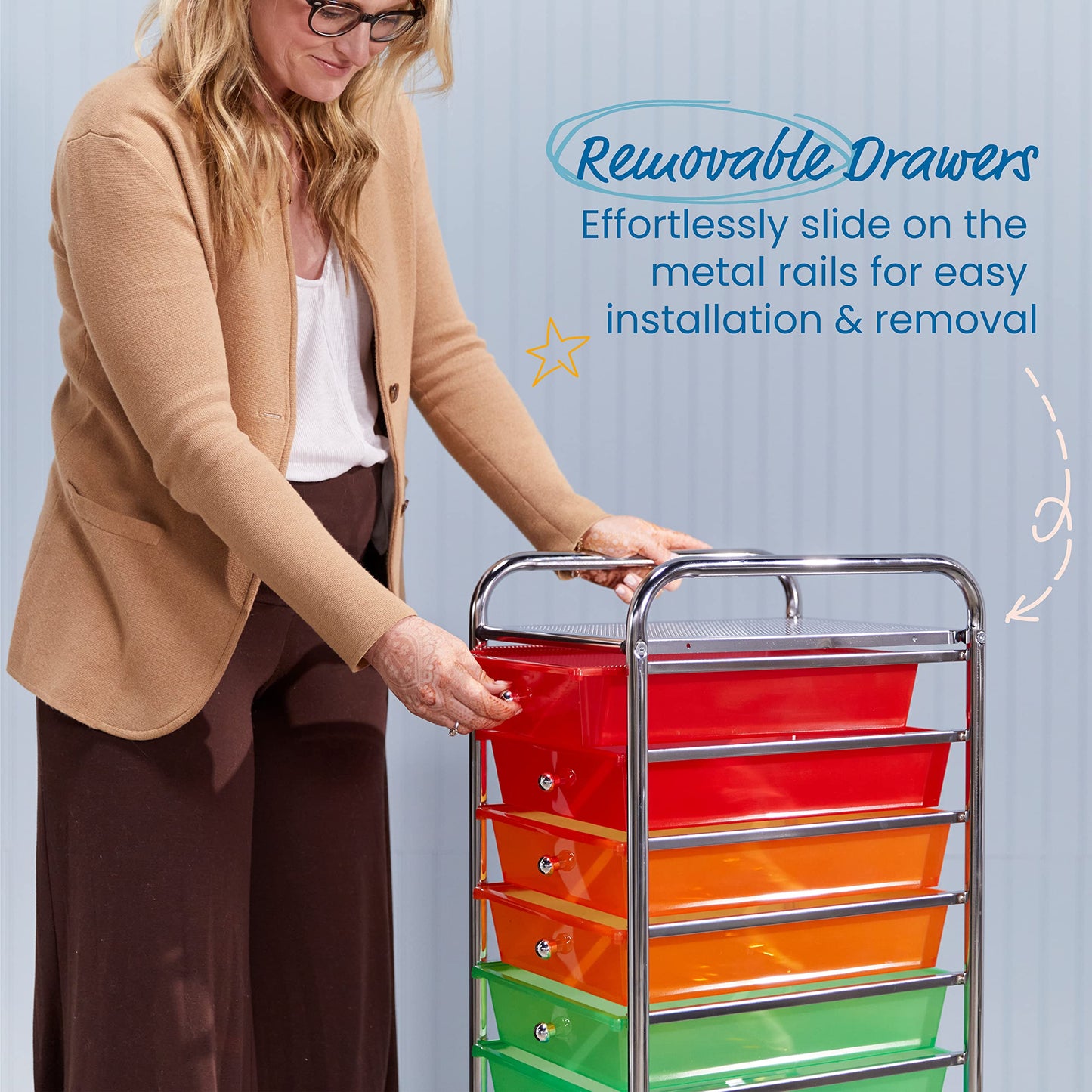 10-Drawer Mobile Storage Cart
