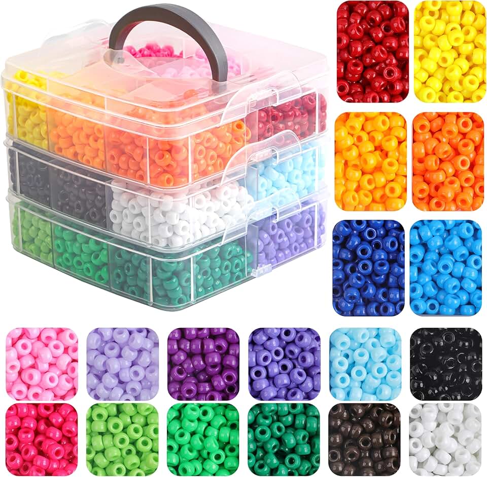 3600 Plastic Pony Beads for Jewelry Making