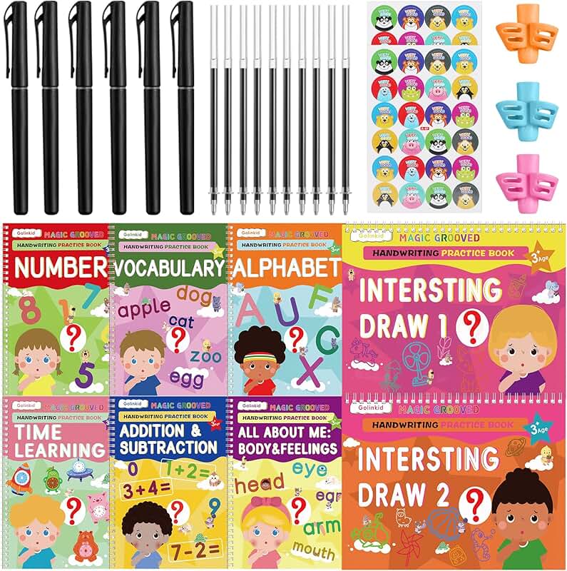 Grooved Handwriting Practice Books for Kids