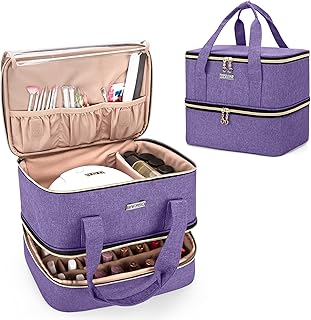 Purple Nail Polish and Lamp Organizer Bag