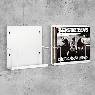 Set of Two Matte White Vinyl Record Holders