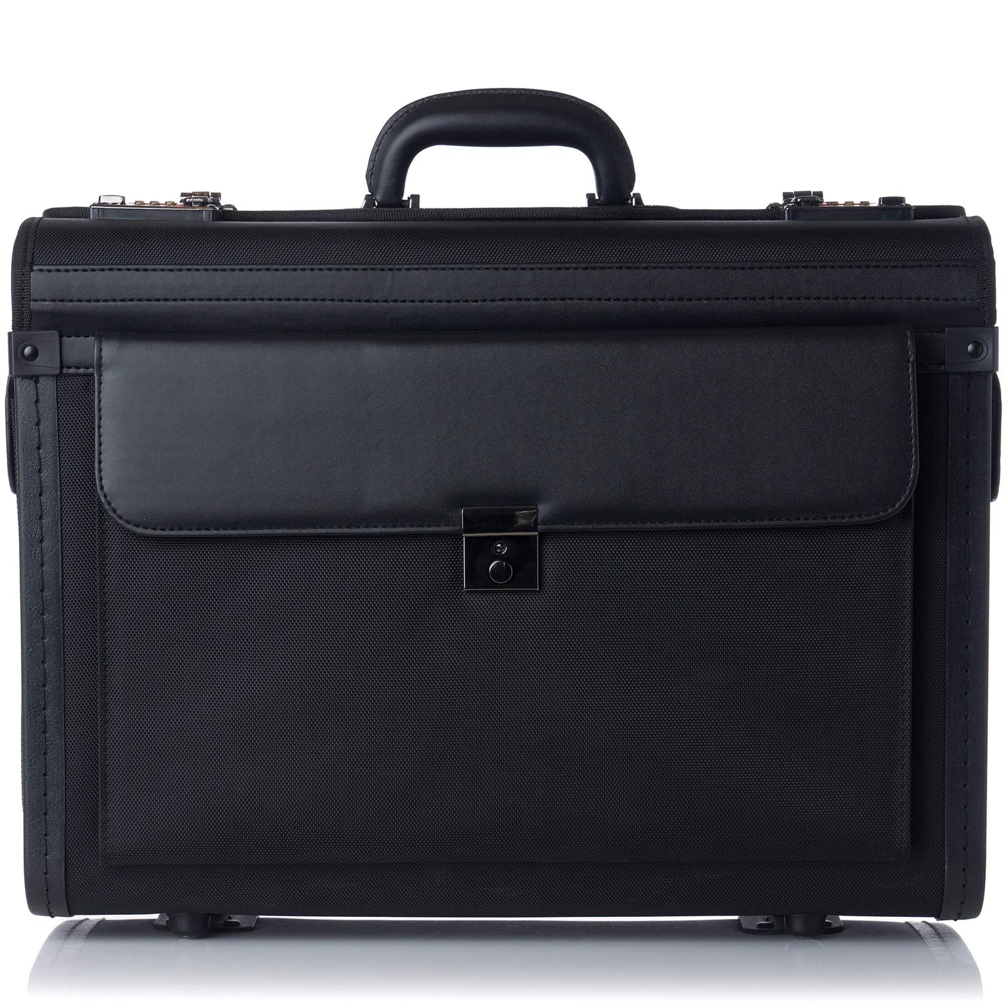 Rolling 17" Laptop Briefcase on Wheels Attache Lawyers Case Legal Size Black