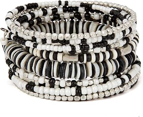 Handmade Multi-Color Beaded Boho Coil Bracelet